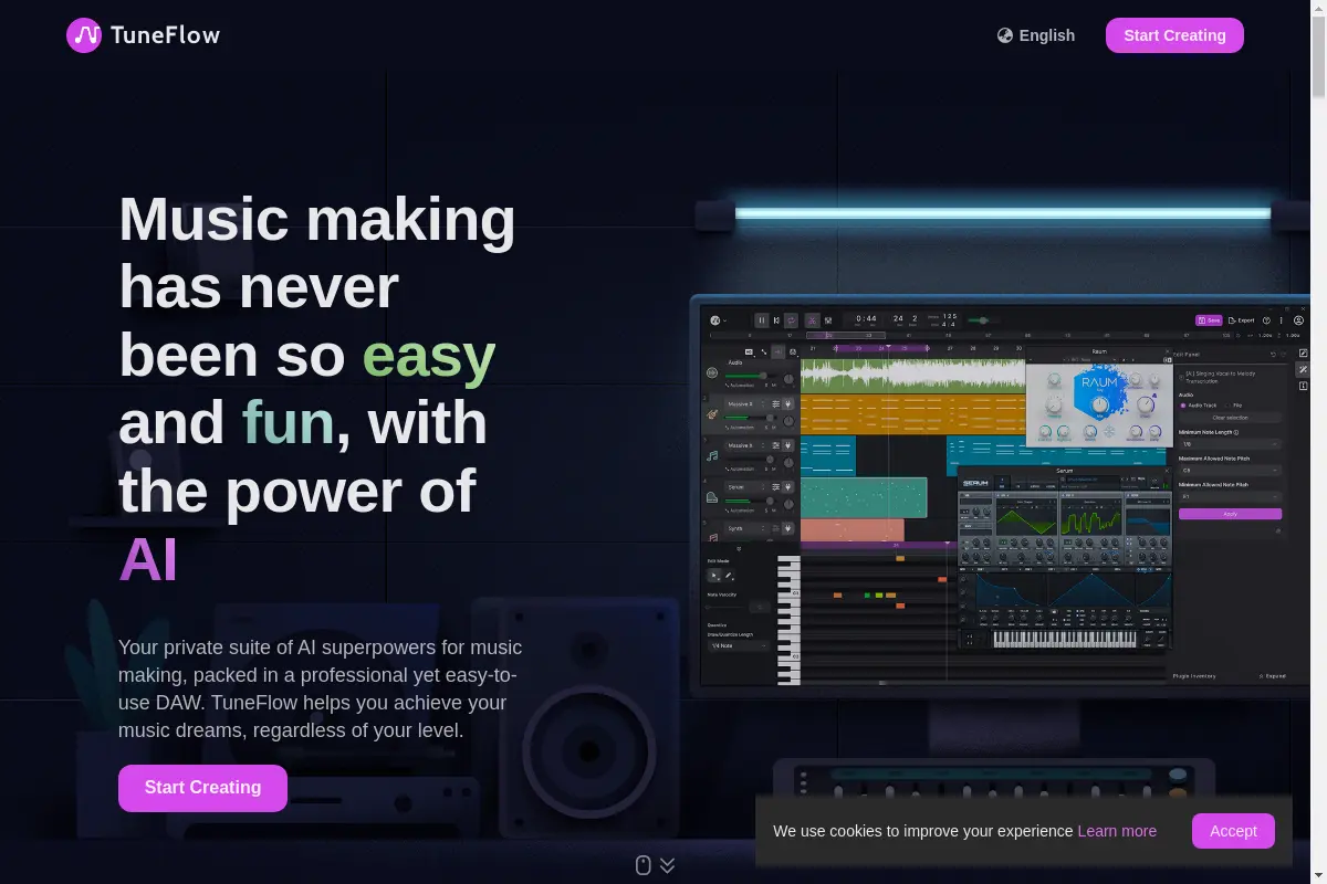 TuneFlow - Intelligente Musikproduktionsplattform